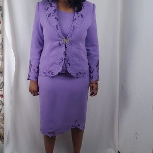 Moshita Couture Cut Out 3pc Women Skirt Suit